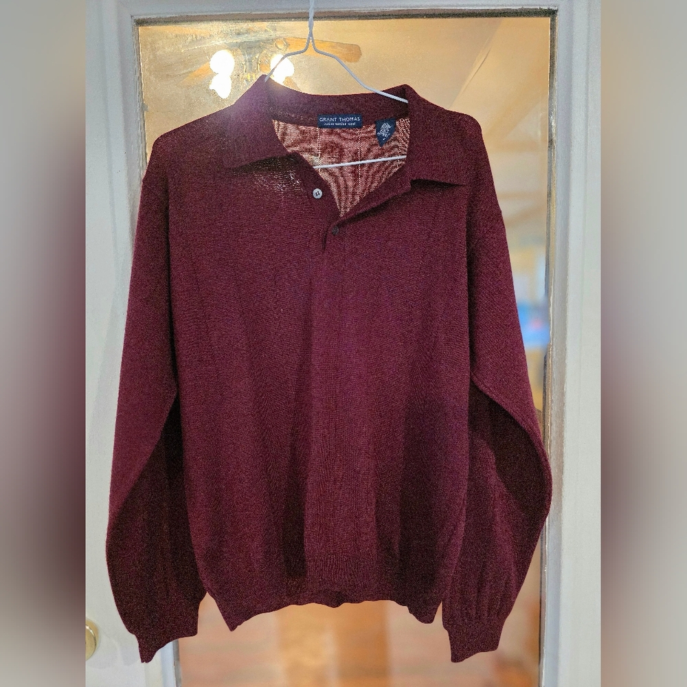 Grant Thomas Men's Maroon Polo Sweater